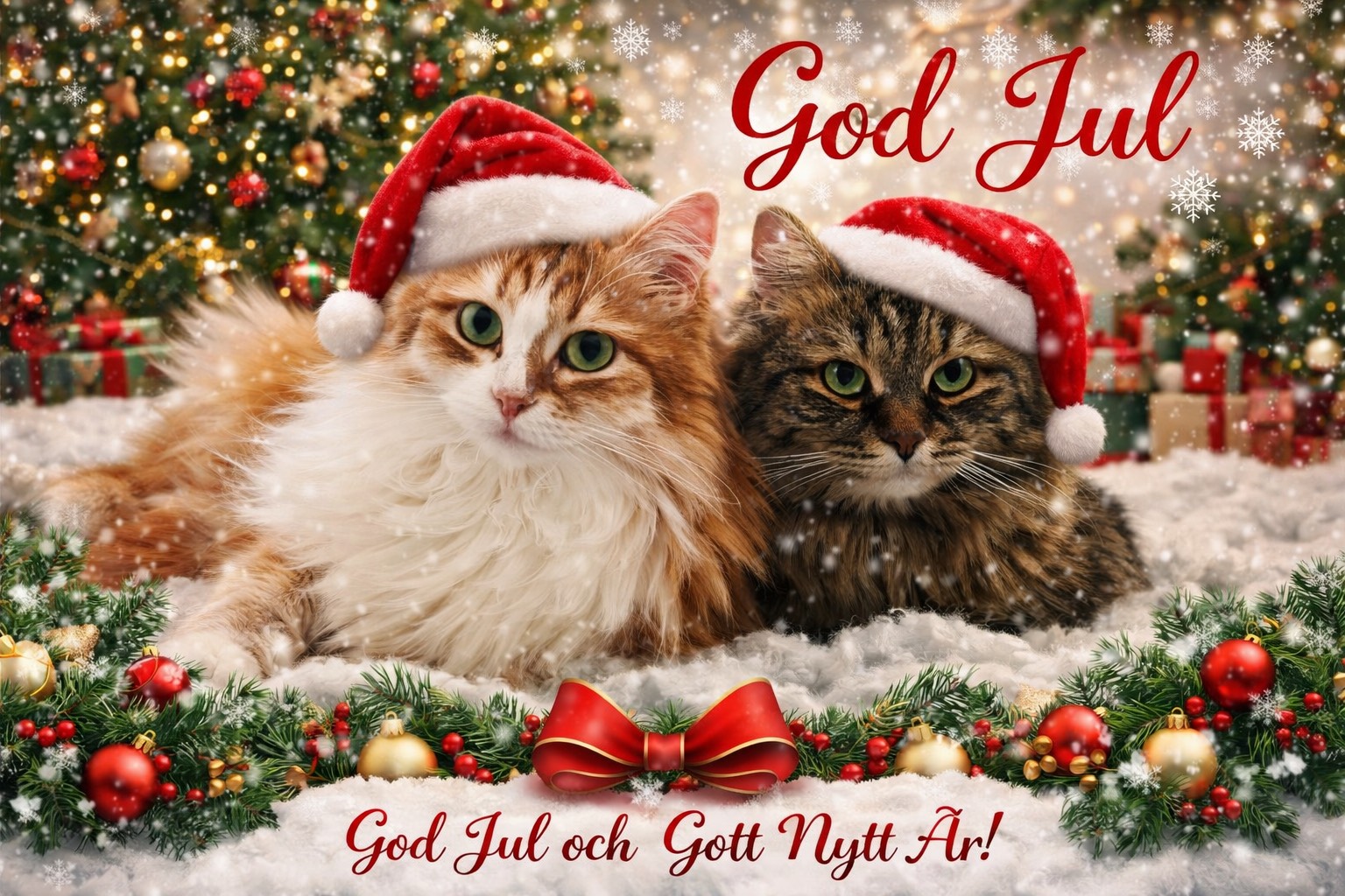 Sibirisk katt Quadri Julkort